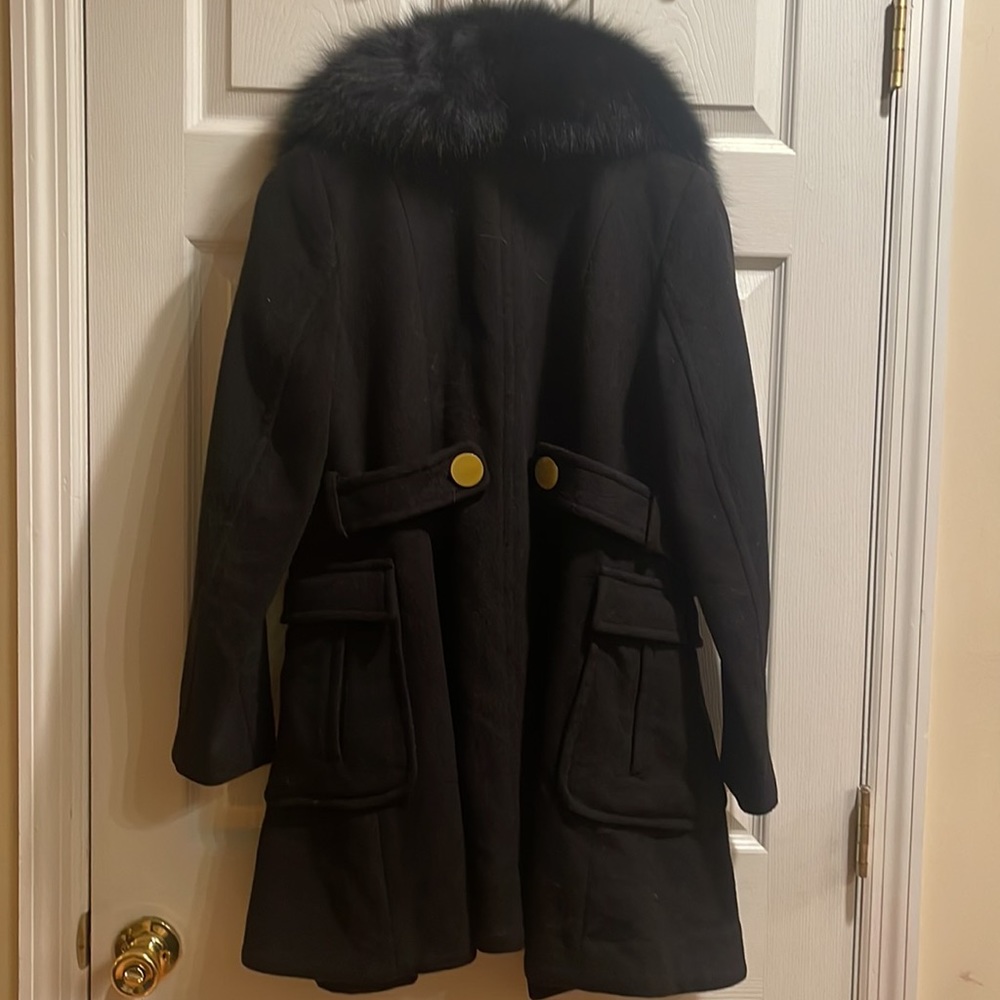 I Madison Petite 10 Wool With For Fox Three-Quarter Coat View 4